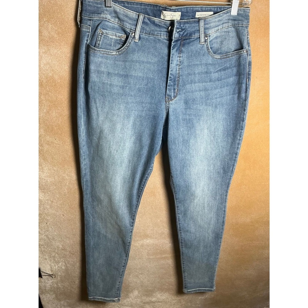 Jessica Simpson High Rise Forever Rolled Jeans Women16W Light Wash Stretch Denim